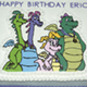 Character plaque on cake